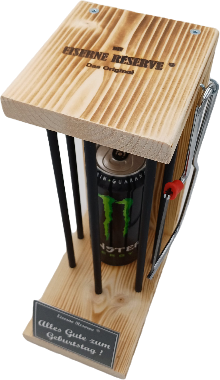 Monster Energy - Eiserne Reserve Black Edition - Alles Gute zum Geburtstag - incl. Säge zum zersägen der Stäbe - Die lustige Geschenkidee