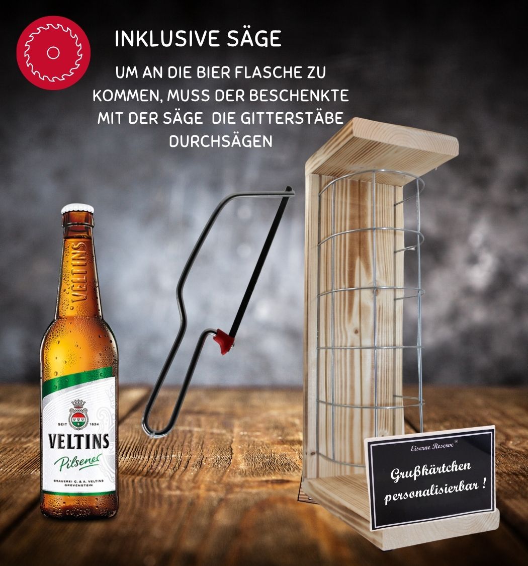 Veltins Pilsener - 40 Happy Birthday - Eiserne Reserve Gitterkäfig Bier Geschenk 40. Geburtstag