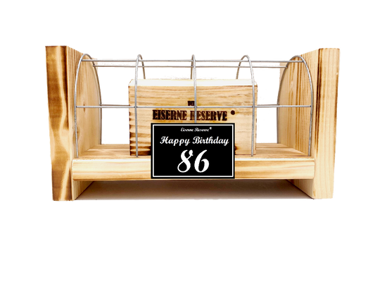 Geldgeschenk zum 86 Geburtstag - Eiserne Reserve Gitterbox
