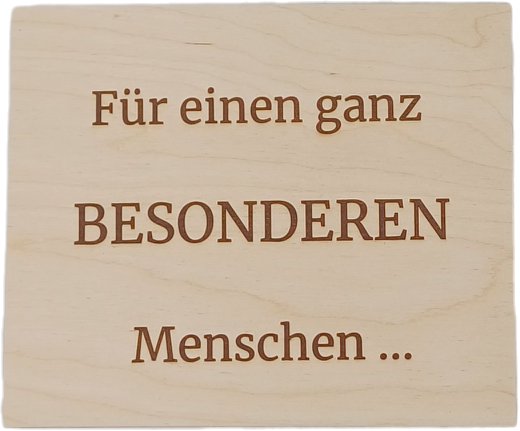 Merci Geschenkset Holzbox - Für einen ganz besonderen Menschen