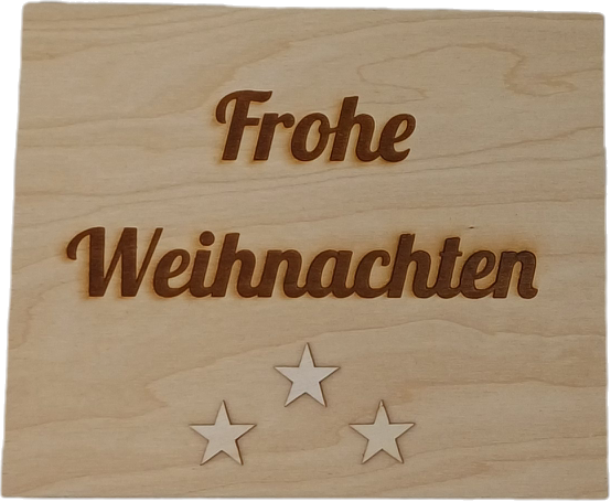 Holz Geschenkbox,Frohe Weihnachten" mit Gravur + Merci Schokolade Set Edle Holzbox mit Lasergravur Süßes Präsent für Familie, Freunde, Kollegen & Mitarbeiter Geschenk Weihnachten