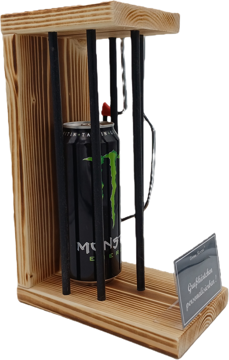 Monster Energy - Eiserne Reserve Black Edition - personalisierbar mit Wunschtext - incl. Säge zum zersägen der Stäbe - Die lustige Geschenkidee