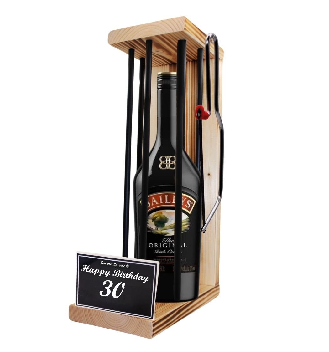 Baileys - Happy Birthday 30 Geburtstag - Eiserne Reserve - Black Edition incl. Säge - Geburtstagsgeschenk