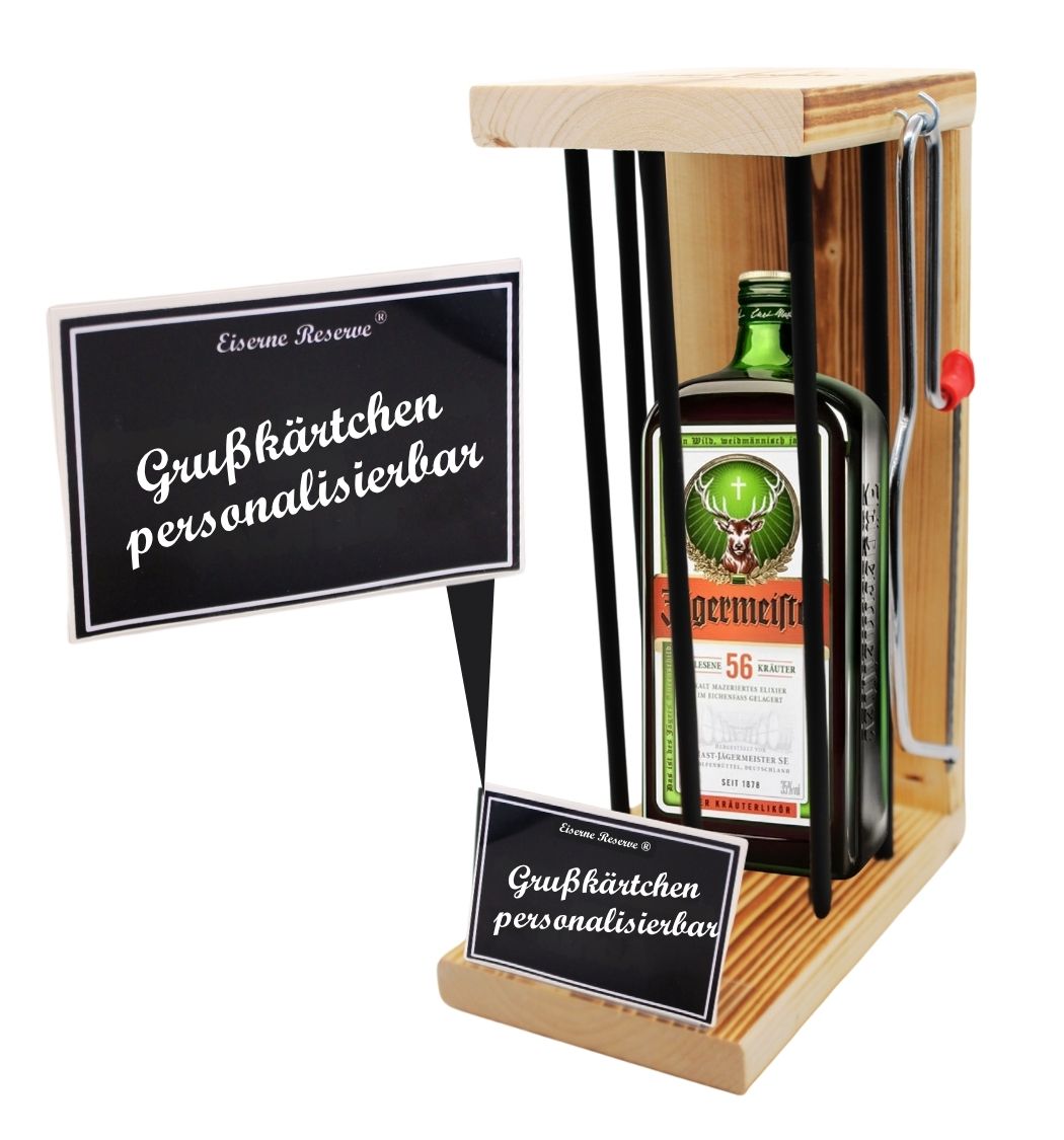 Personalisierte Geschenke Jägermeister Eiserne Reserve Black Edition - mit Namen