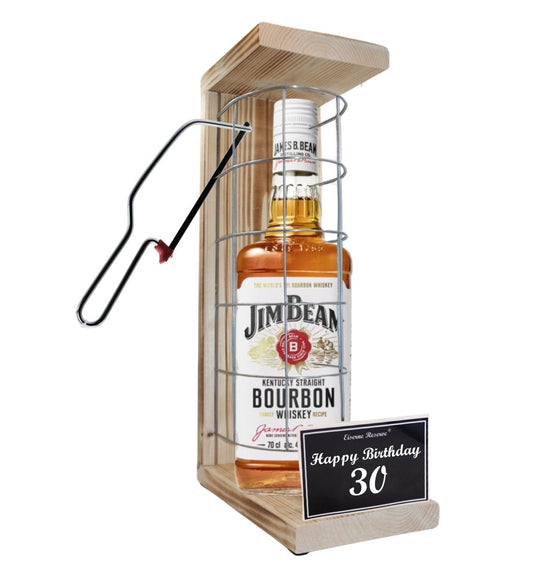 Jim Beam - 30 Happy Birthday - Eiserne Reserve Gitterkäfig Geschenk 30. Geburtstag