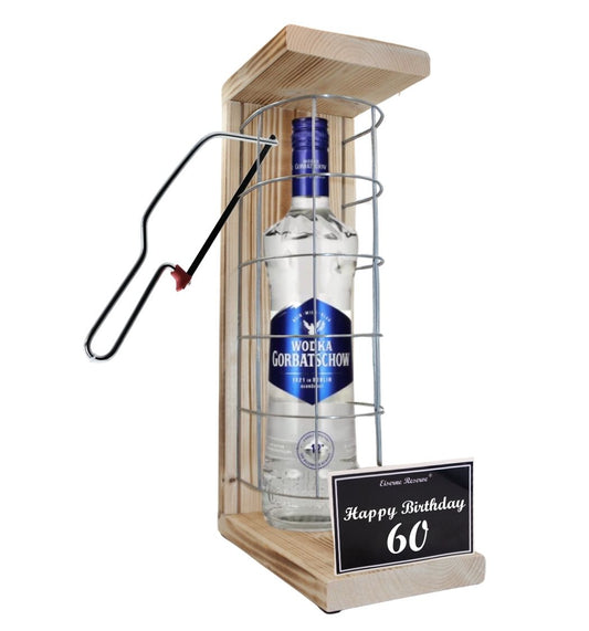 Wodka - 60 Happy Birthday - Eiserne Reserve Gitterkäfig Geschenk 60. Geburtstag