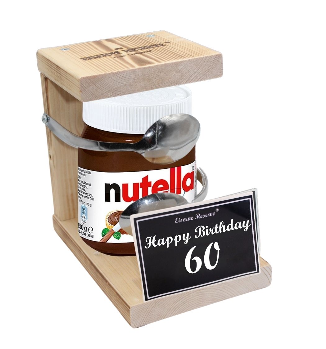 Happy Birthday 60 - Eiserne Reserve Löffel Nutella - Geburtstag - Nutella Geschenk