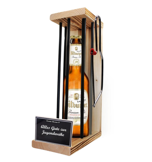 Bitburger Pils - Alles Gute zur Jugendweihe - Eiserne Reserve Black Edition - Geschenk zur Jugendweihe