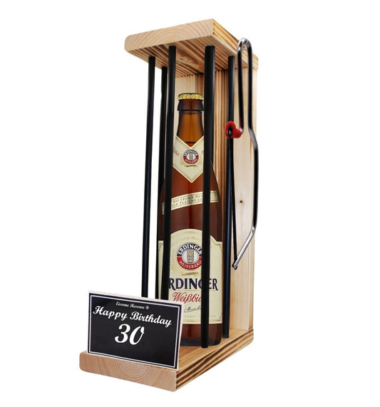 Erdinger Weißbier - Happy Birthday 30 - Eiserne Reserve Black Edition – 30 Geburtstag Mann Frau Geschenk