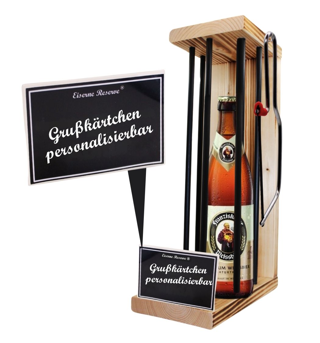 Personalisierte Geschenke Franziskaner Weissbier Eiserne Reserve Black Edition - mit Namen