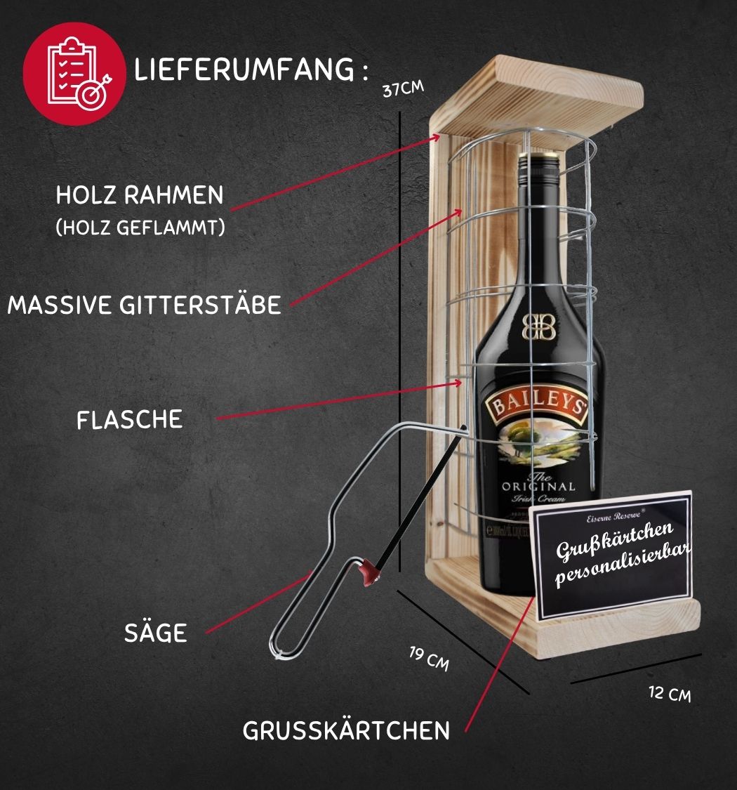 Personalisierte Geschenke Baileys Eiserne Reserve Gitterkäfig - mit Namen