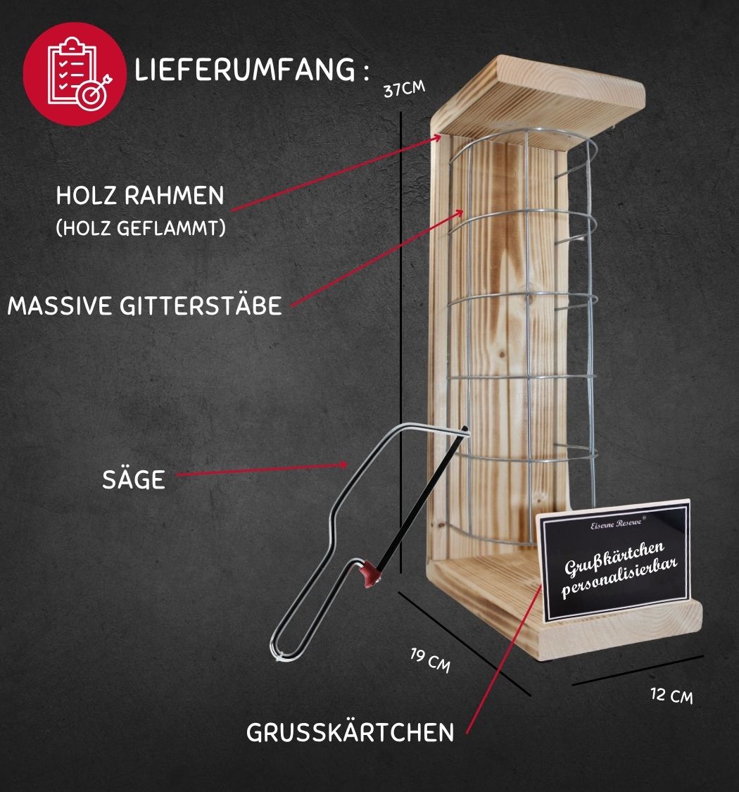 Personalisierte Geschenke Eiserne Reserve - Gitterkäfig - Rohling Größe M zum SELBST BEFÜLLEN - Geschenkidee