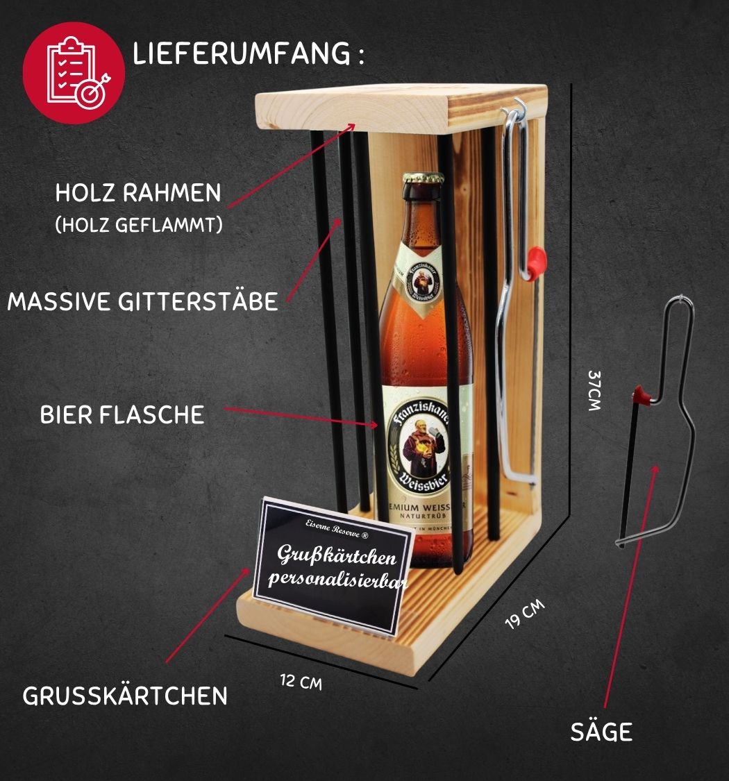 Personalisierte Geschenke Franziskaner Weissbier Eiserne Reserve Black Edition - mit Namen