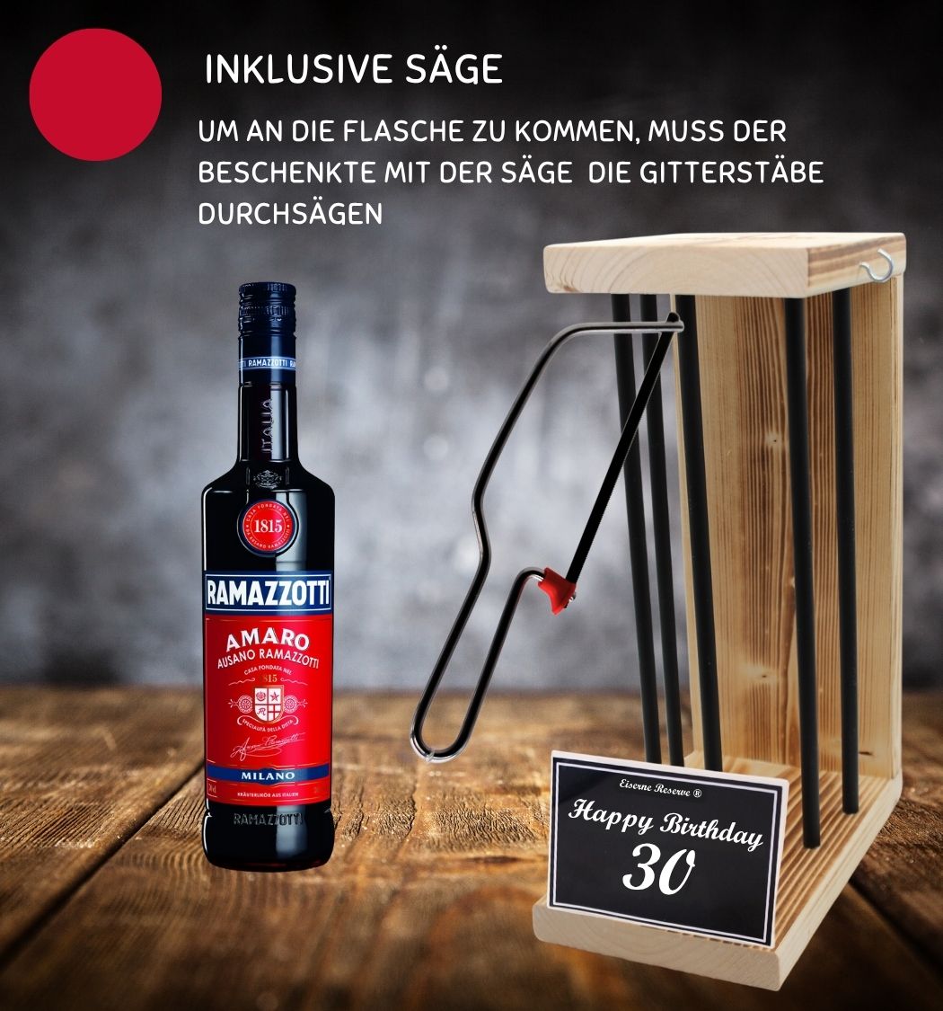 Ramazzotti - 30 Happy Birthday - Eiserne Reserve Gitterkäfig Geschenk 30. Geburtstag