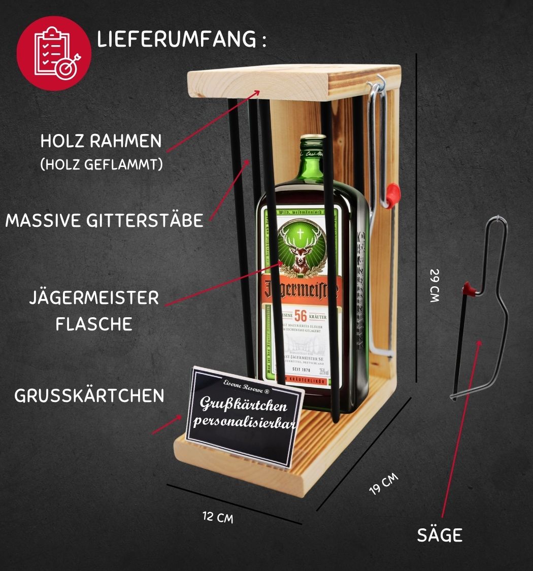 Personalisierte Geschenke Jägermeister Eiserne Reserve Black Edition - mit Namen