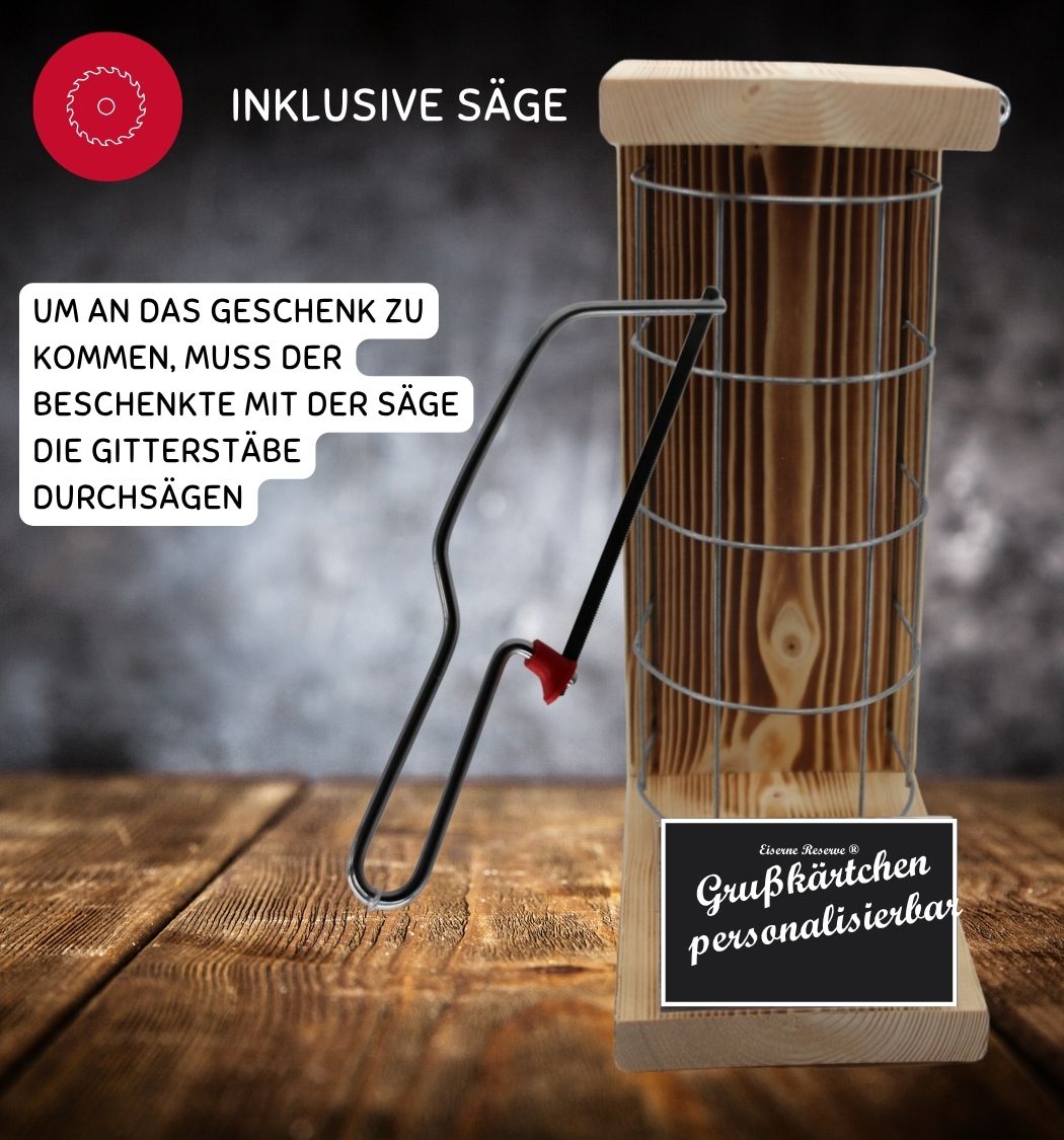 Personalisierte Geschenke Eiserne Reserve - Gitterkäfig - Rohling Größe M zum SELBST BEFÜLLEN - Geschenkidee