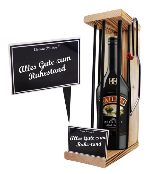 Baileys - Alles Gute zum wohlverdienten Ruhestand - Eiserne Reserve Black Edition - Geschenk zum Ruhestand