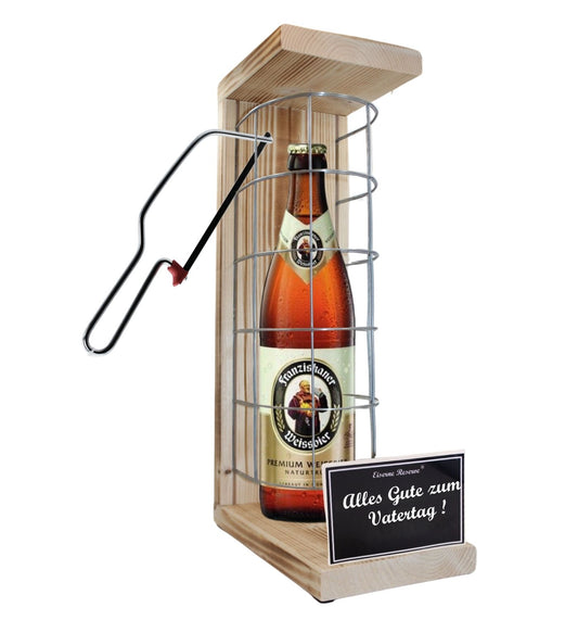 Franziskaner Weissbier- Alles Gute zum Vatertag - Eiserne Reserve Gitterkäfig Bier Geschenk zum Vatertag