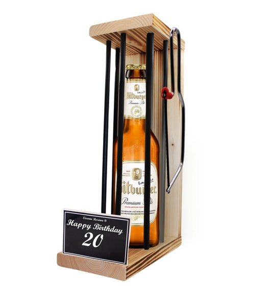 Bitburger Pils - Happy Birthday 20 - Eiserne Reserve Black Edition – 30 Geburtstag Mann Frau Geschenk