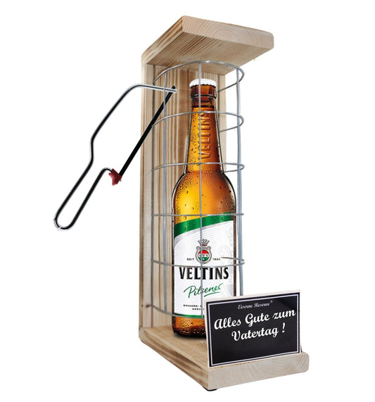 Veltins Pilsener - Alles Gute zum Vatertag - Eiserne Reserve Gitterkäfig Bier Geschenk zum Vatertag
