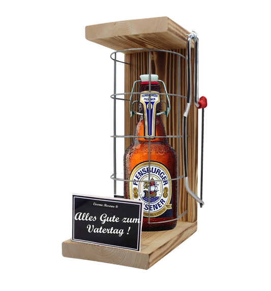 Flensburger Pilsener - Alles Gute zum Vatertag - Eiserne Reserve Gitterkäfig Bier Geschenk zum Vatertag