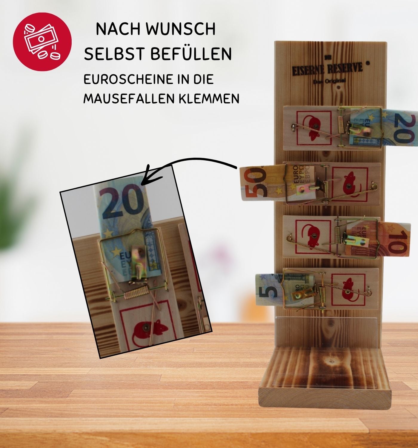 Alles Gute zur Diamantenen Hochzeit - Eiserne Reserve Mausefalle Geldgeschenk zur Diamantenen Hochzeit