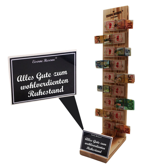 Alles Gute zum wohlverdienten Ruhestand - Eiserne Reserve - Mausefalle Deluxe Geldgeschenk - Ruhestand Geschenk