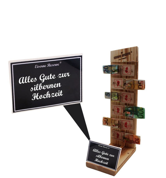 Alles Gute zur Silbernen Hochzeit - Eiserne Reserve Mausefalle Premium - Geldgeschenk - Geld verschenken