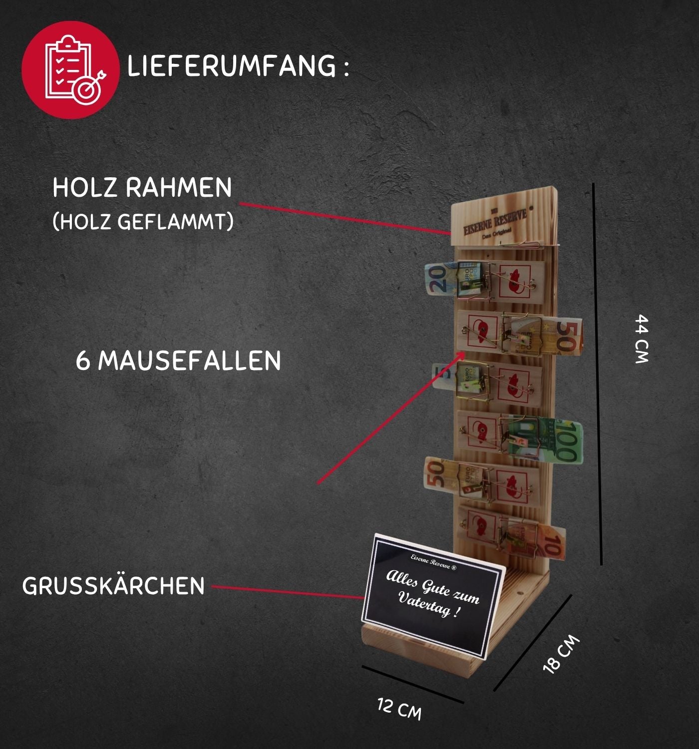 Alles Gute zur Jugendweihe -Eiserne Reserve Mausefalle Geldgeschenk zur Jugendweihe