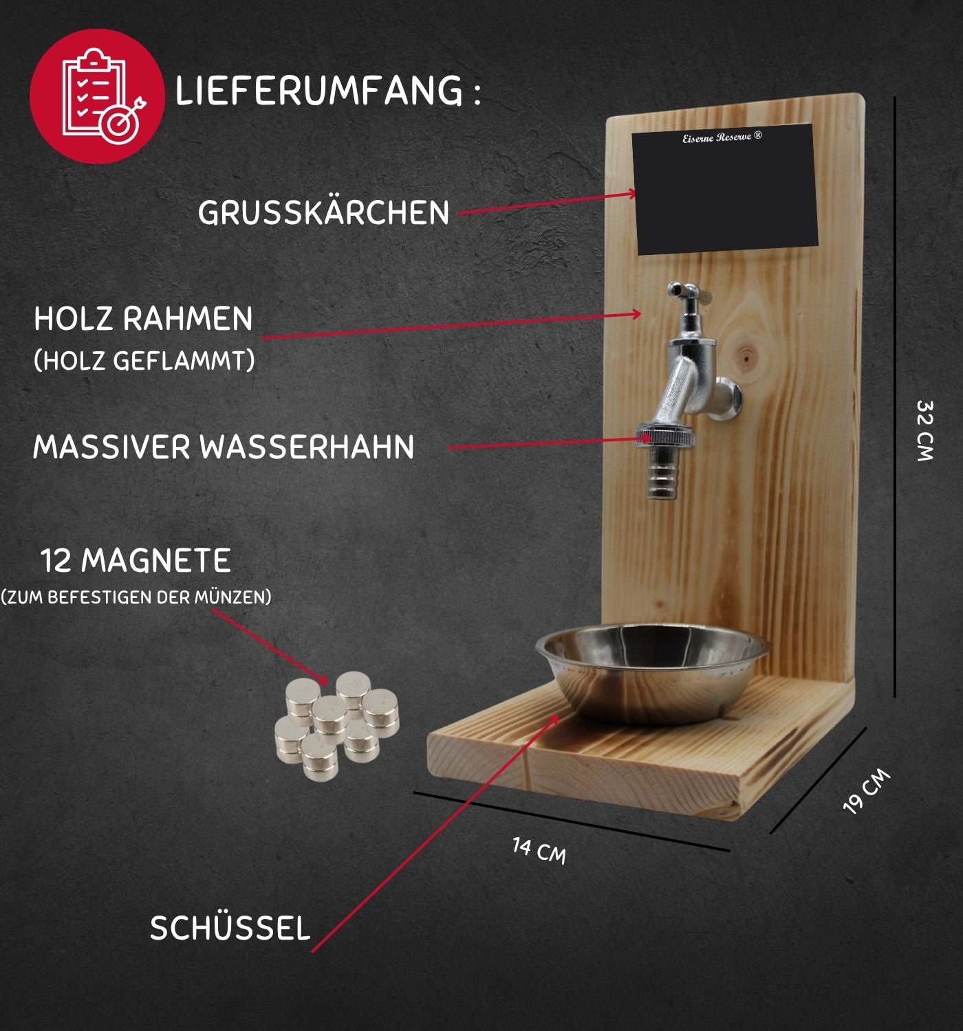 Alles Gute zur Diamantenen Hochzeit - Eiserne Reserve Geldhahn - Geburtstag Geldgeschenk - Geld verschenken