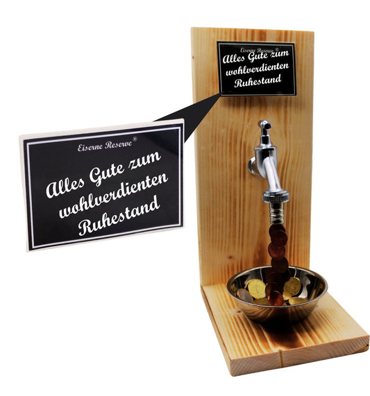 Alles Gute zum wohlverdienten Ruhestand - Eiserne Reserve - Geldhahn - Geldgeschenk - Genial-Anders - Ruhestand