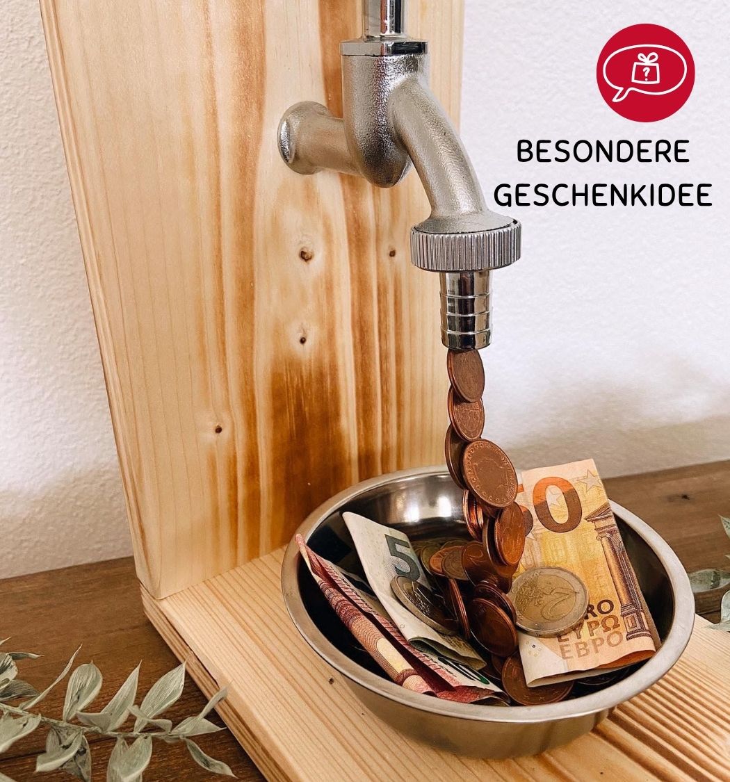 Alles Gute zur Goldenen Hochzeit - Eiserne Reserve Geldhahn - Geburtstag Geldgeschenk - Geld verschenken