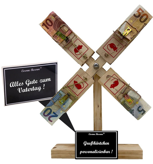 Eiserne Reserve Gute zum Vatertag - Windmühle Geldgeschenk - Geld verschenken