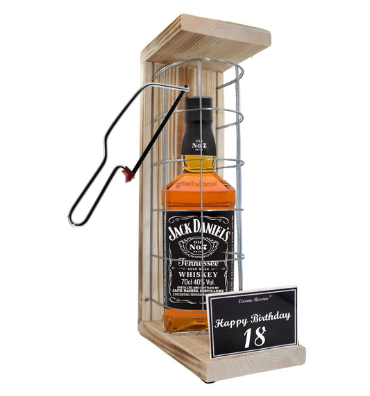 Jack Daniels - 18 Happy Birthday - Eiserne Reserve Gitterkäfig Geschenk 18. Geburtstag
