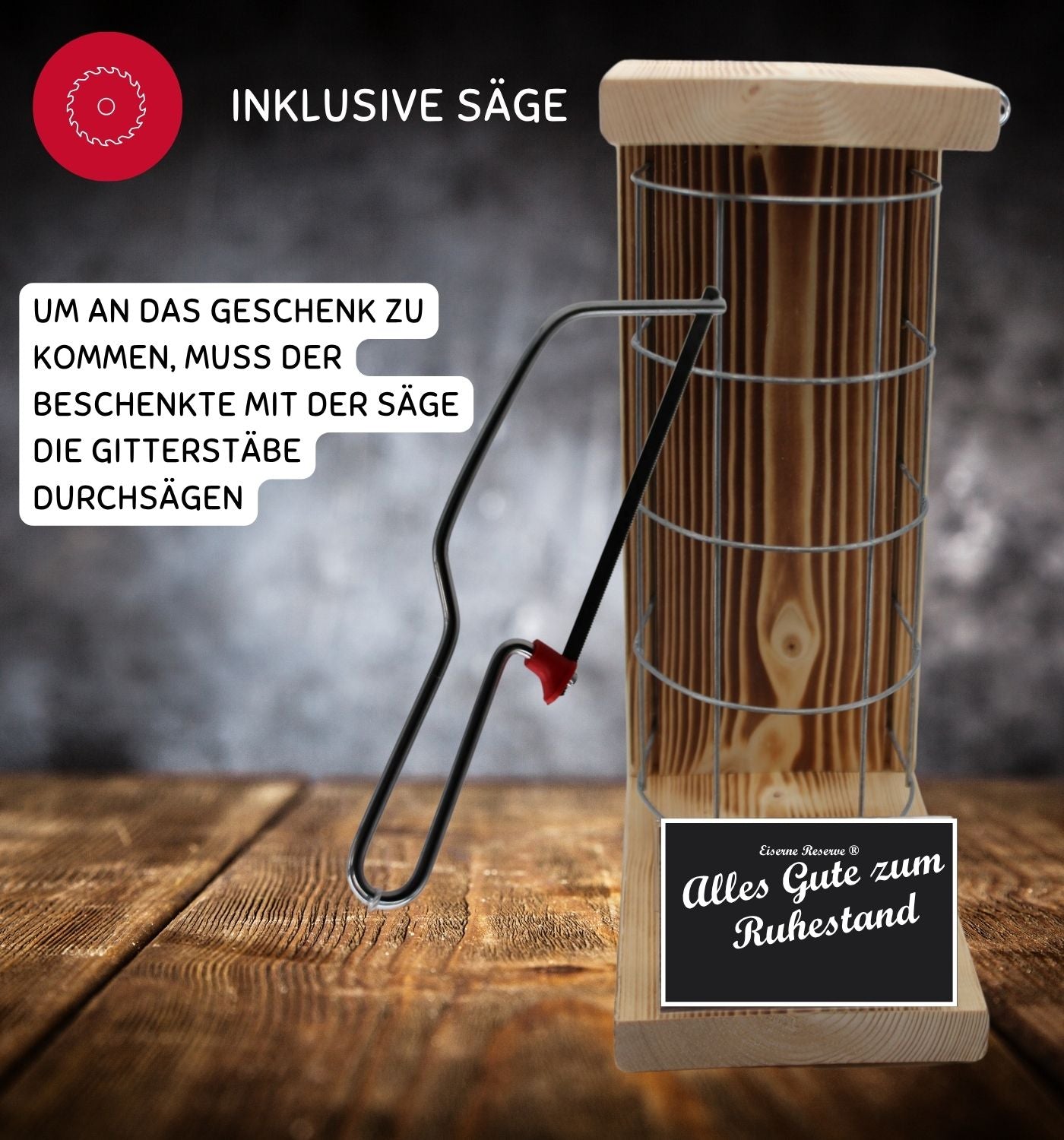 Jägermeister - Alles Gute zum wohlverdienten Ruhestand - Eiserne Reserve Gitterkäfig Bier Geschenk zum Ruhestand
