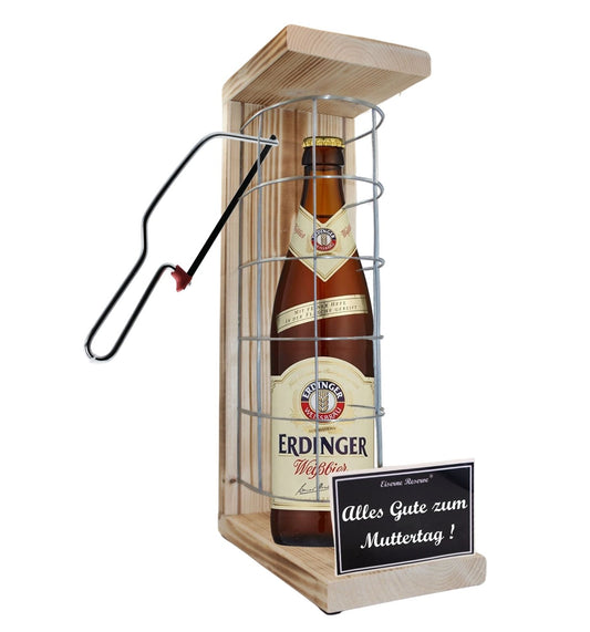 Erdinger Weißbier- Endlich Rentner Alles Gute - Eiserne Reserve Gitterkäfig Bier Geschenk zum Ruhestand