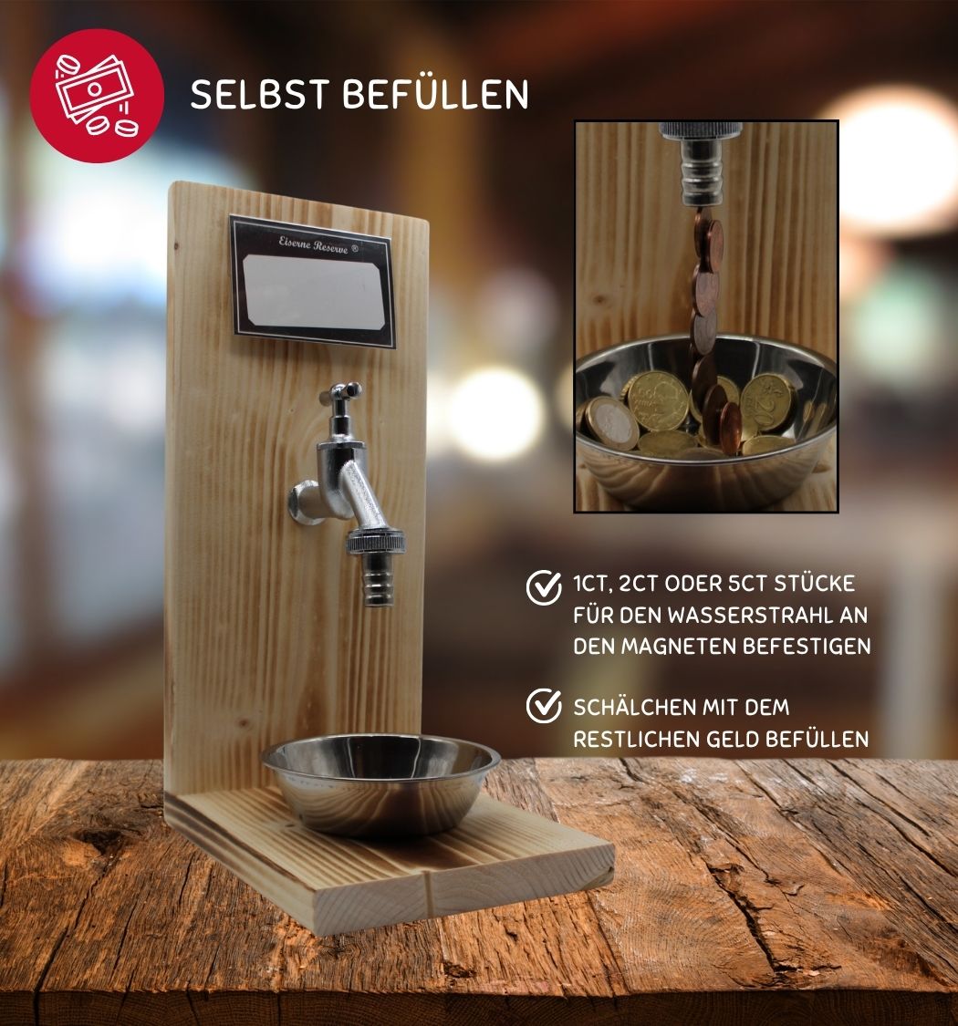 Happy Birthday 50 - Eiserne Reserve Geldhahn - Geburtstag Geldgeschenk - Geld verschenken