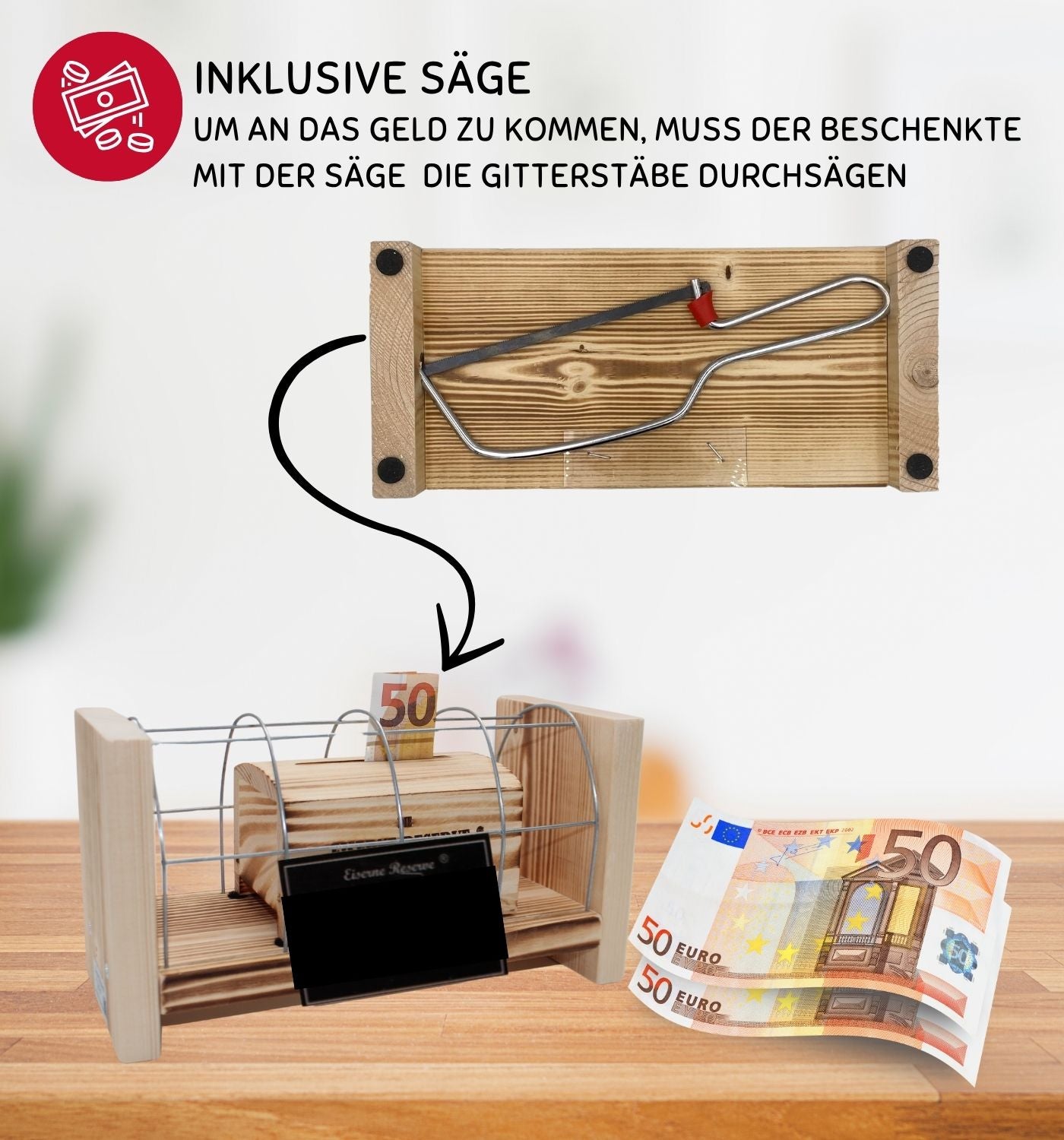 59 Happy Birthday - Eiserne Reserve Gitterbox Geldgeschenk 59. Geburtstag