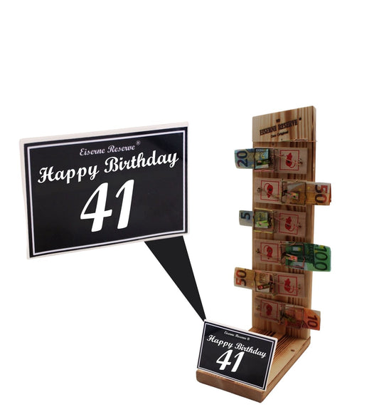 41 Happy Birthday - Eiserne Reserve Mausefalle Premium 6er Geldgeschenk 41. Geburtstag