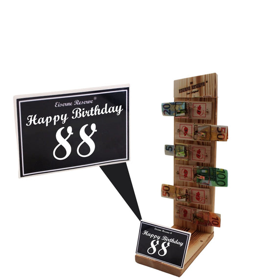 88 Happy Birthday - Eiserne Reserve Mausefalle Premium 6er Geldgeschenk 88. Geburtstag
