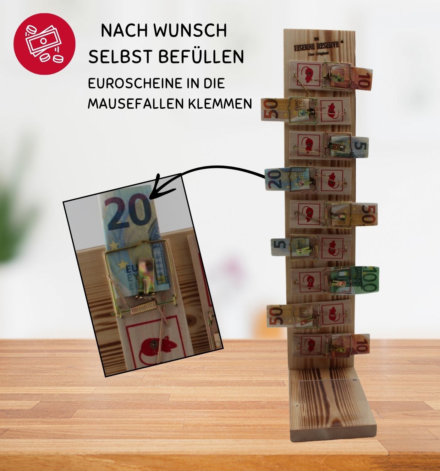 68 Happy Birthday - Eiserne Reserve Mausefalle Deluxe 9er Geldgeschenk 68. Geburtstag