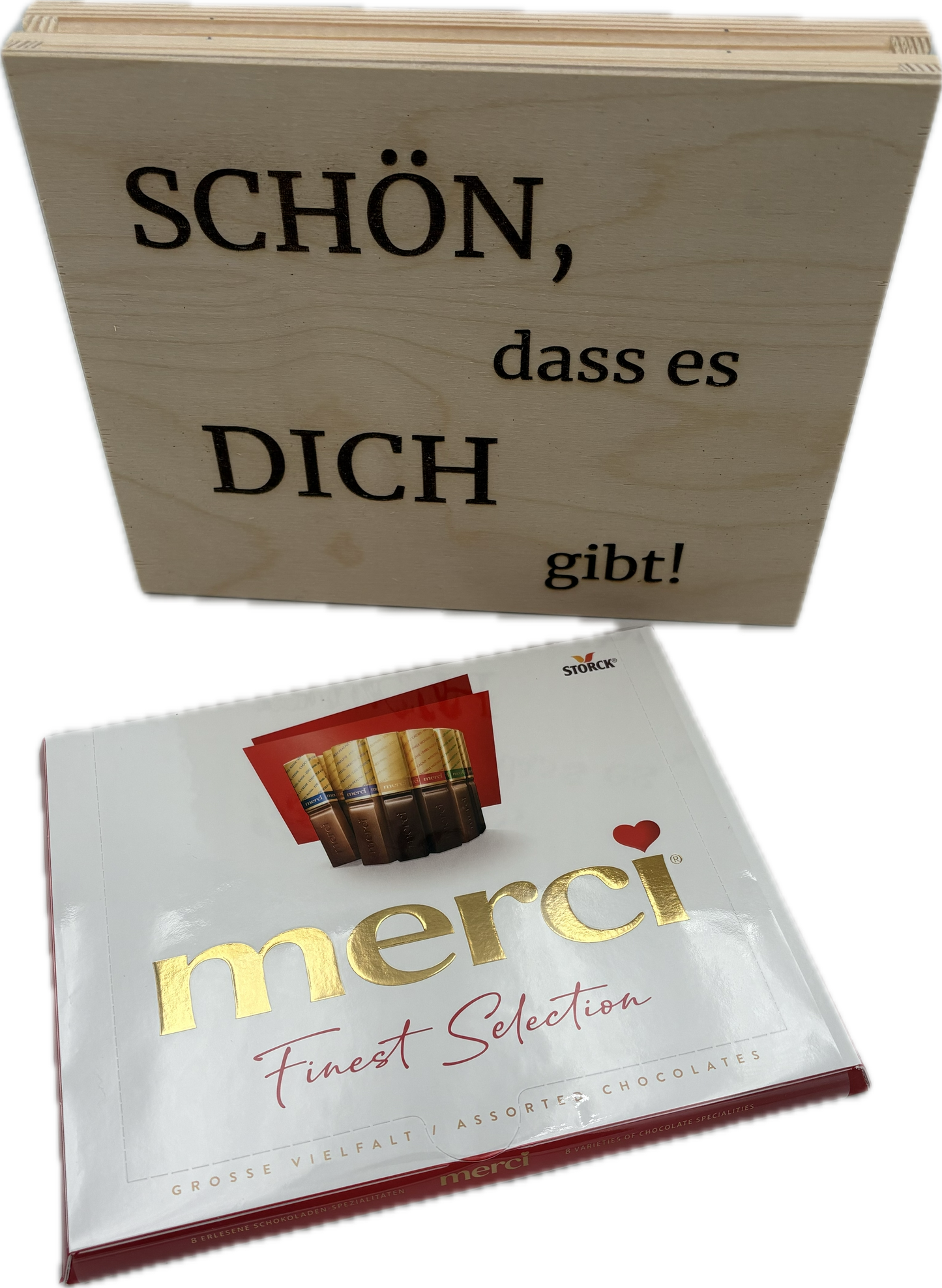 Merci Schokolade - Schön dass es dich gibt - Geschenk Oma Opa Mama Papa 250g Geschenkset Mitarbeiter Geschenkidee Danke