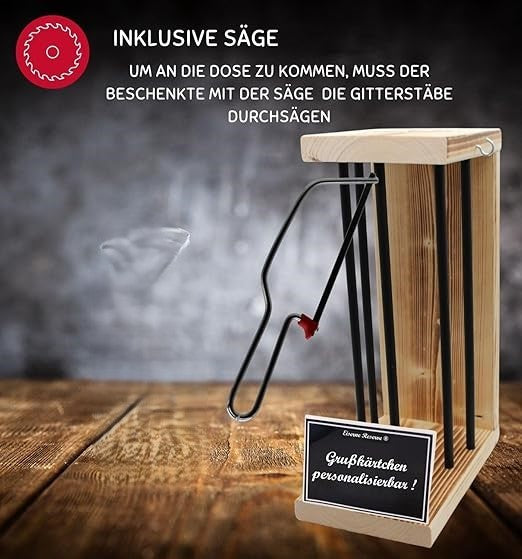 Monster Energy - Eiserne Reserve Black Edition - personalisierbar mit Wunschtext - incl. Säge zum zersägen der Stäbe - Die lustige Geschenkidee