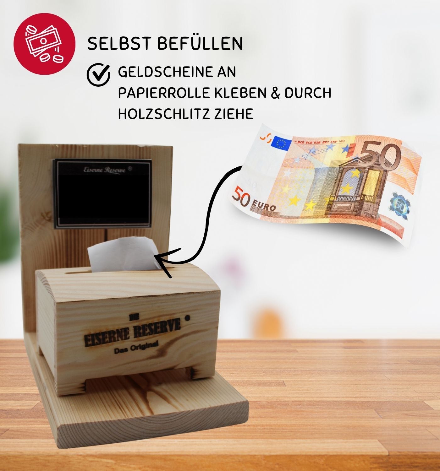 Alles Gute zur Diamantenen Hochzeit- Eiserne Reserve Geldbox - Geldgeschenk - Geld verschenken