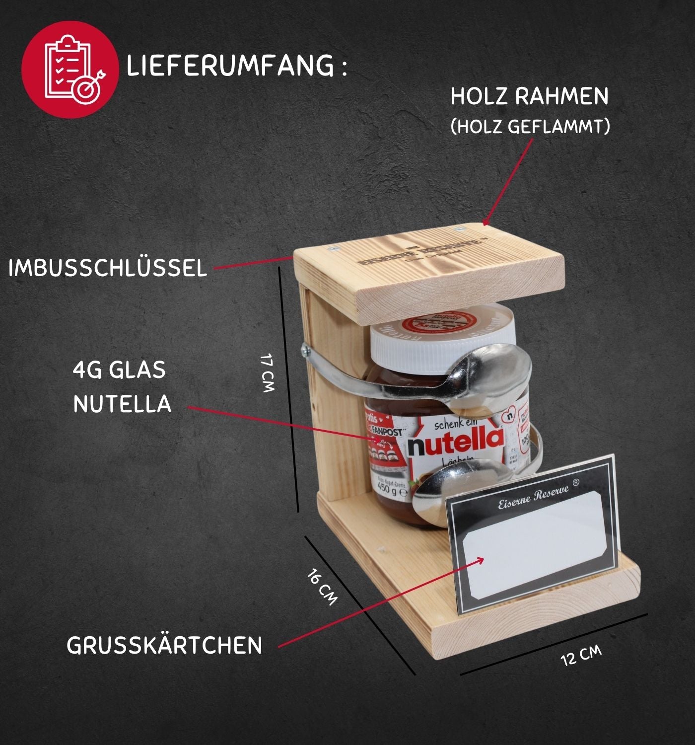 Alles Gute zur Hochzeit - Eiserne Reserve Löffel Nutella - Nutella Geschenk - Geschenk für die Hochzeit