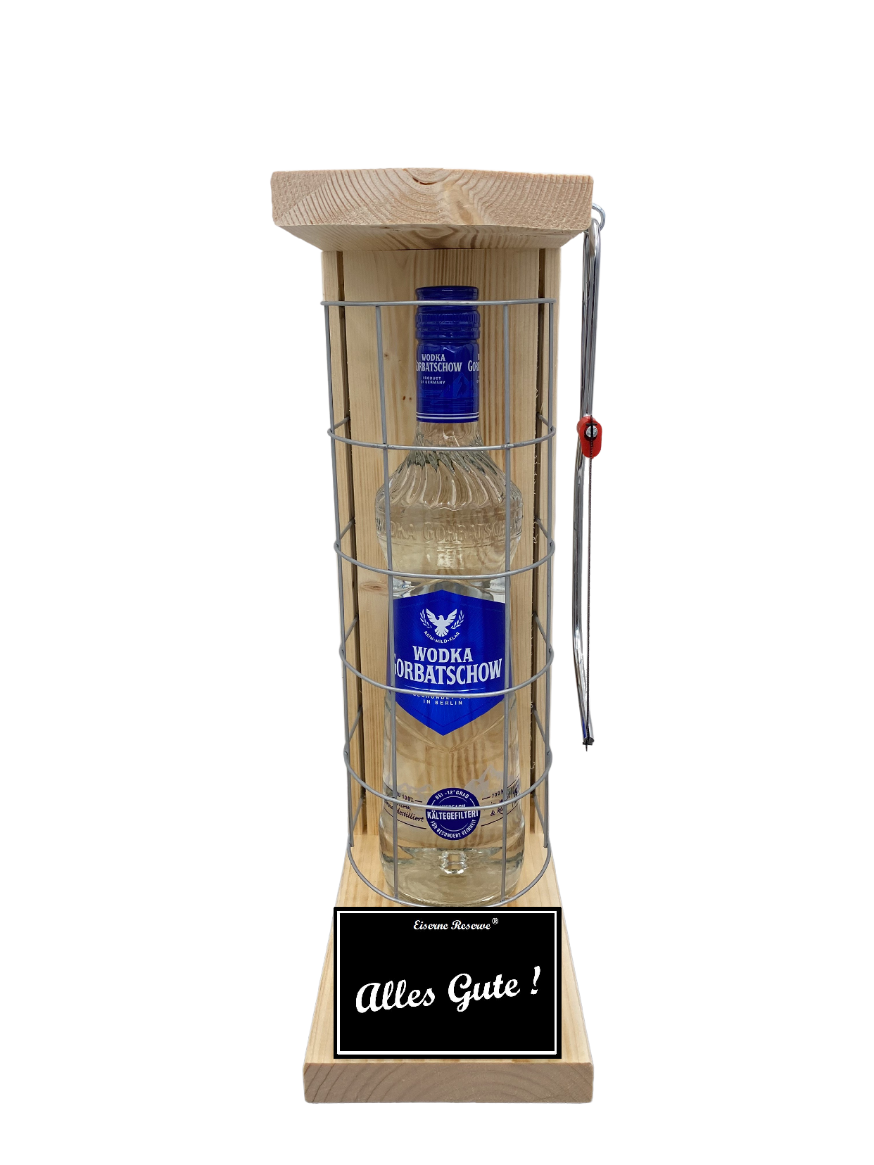 Wodka Eiserne Reserve Gitterkäfig Geschenk Alles Gute