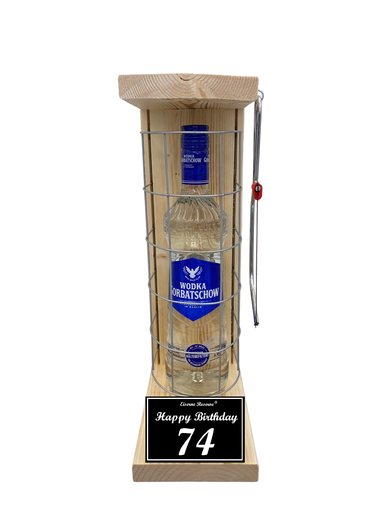 Wodka Geschenk zum 74 Geburtstag - Eiserne Reserve Gitterkäfig