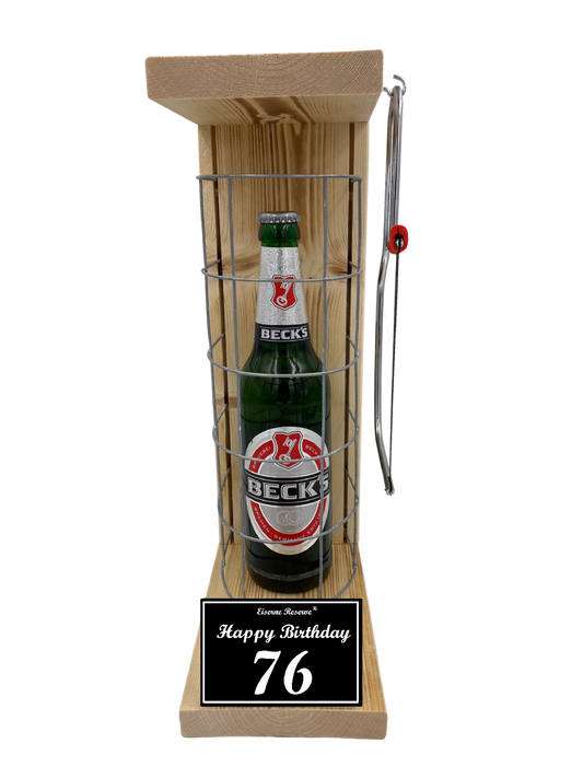 Becks Bier Geschenk zum 76 Geburtstag - Eiserne Reserve Gitterkäfig