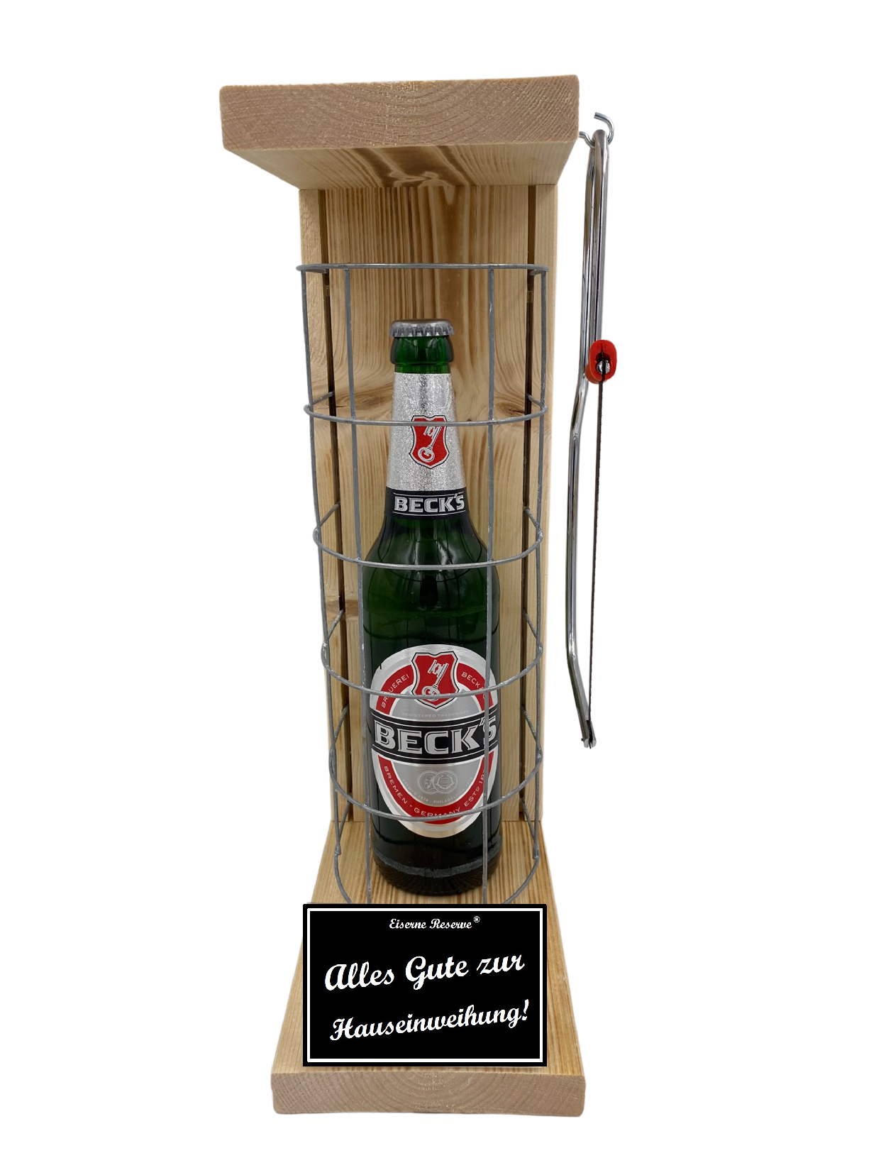 Becks Bier Eiserne Reserve Gitterkäfig Geschenk zur Hauseinweihung