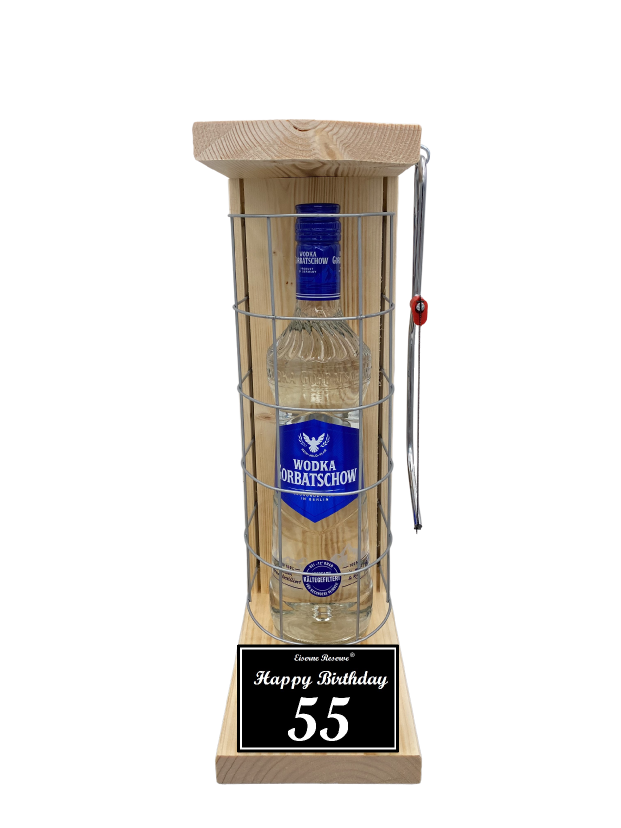 Wodka Geschenk zum 55 Geburtstag - Eiserne Reserve Gitterkäfig